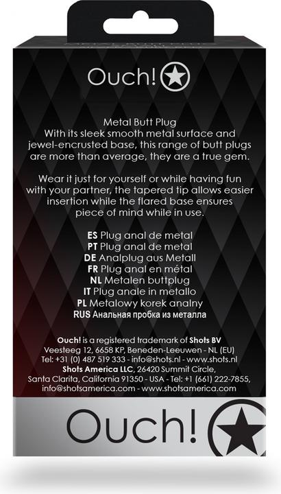 Actual product image Ouch! Round Gem Butt Plug - Medium