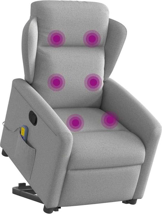 Actual product image VidaXL Massage chair with stand-up aid Cloud grey fabric
