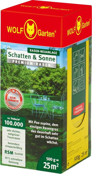 Produktbild Wolf-Garten Premium-Rasen Schatten & Sonne LP25 (Pflanzensamen)