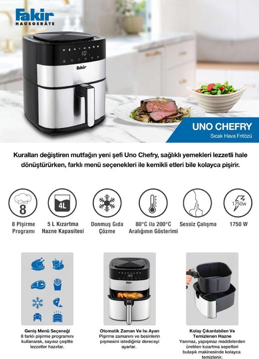 Image du produit Fakir Chefry Uno sw Friteuse à air chaud (Prise UE)