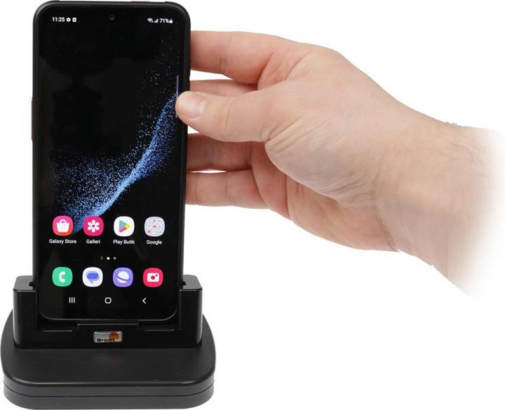 Actual product image Brodit 216370 Desktop Charging Station 1-Slot Mobile Charger Samsung Galaxy Xcover 6 Pro Black