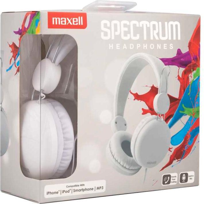 Image du produit Maxell Casque Spectrum Ecouteur Connecteur 3.5 mm Blanc (Filaire)