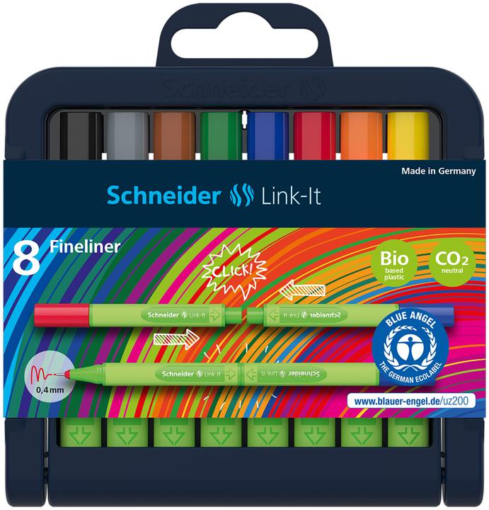 Produktbild Schneider Fineliner Link-It - Etui à 8 Stk. (Mehrfarbig, 8 x)