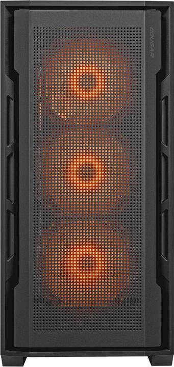 Actual product image Cougar Uniface RGB Black | PC Case | Mid Tower / Mesh Front Panel / ARGB Fans / TG Left Panel / (ATX, SSI CEB, Mini-ITX, mATX)