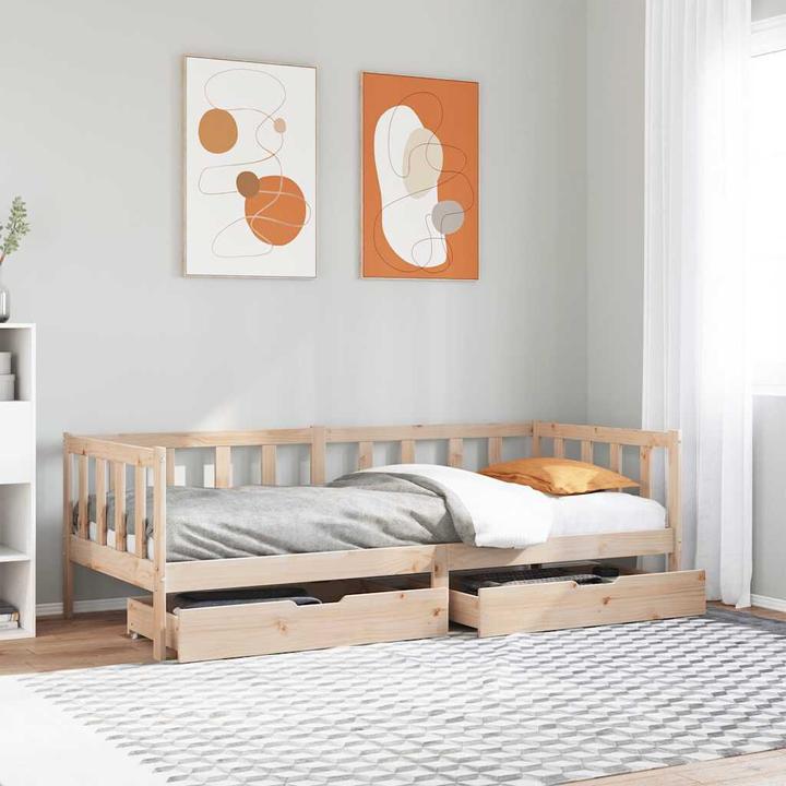 Produktbild VidaXL Tagesbett Gästebett Bettsofa Schlafsofa Schubladen 80x200cm Massivholz (80 x 200 cm)