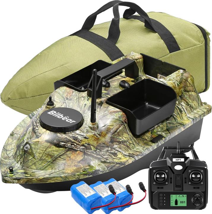 Image du produit Bilbear Bateau amorceur avec GPS, pêche à la carpe, camo