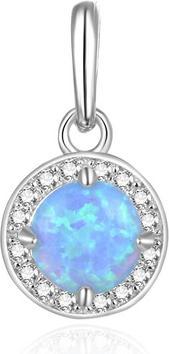 Beneto Silver pendant withue synthetic opal and zircons AGH145 / (L)