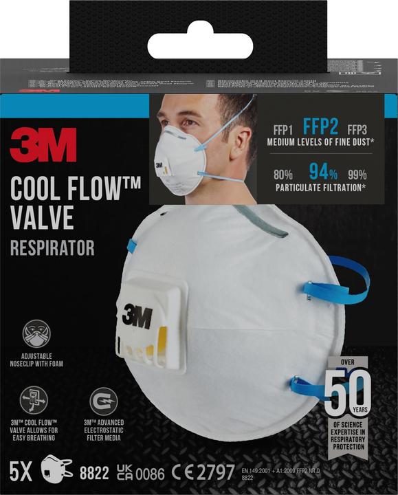 3M Partikelmaske 8822 PRO5 (FFP2, 5 x)