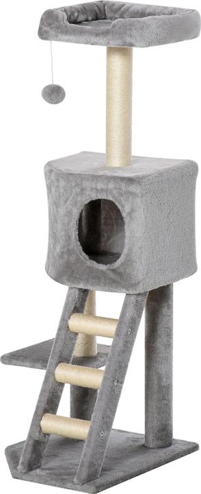 Produktbild PawHut Katzenbaum mit Katzenhöhle (120 cm, Hellgrau)