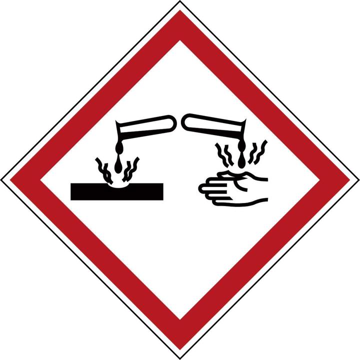 Energie-Label Brady PIC 1808-21*21-B7541-RLL-DC, GHS-Symbole - Ätzend, 21 x 21mm, Rautenform, permanent (1 Rolle