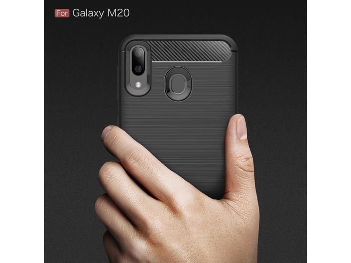 Produktbild Screenguard Samsung Galaxy M20 Hülle Carbon Brushed Soft TPU (Samsung Galaxy M20)