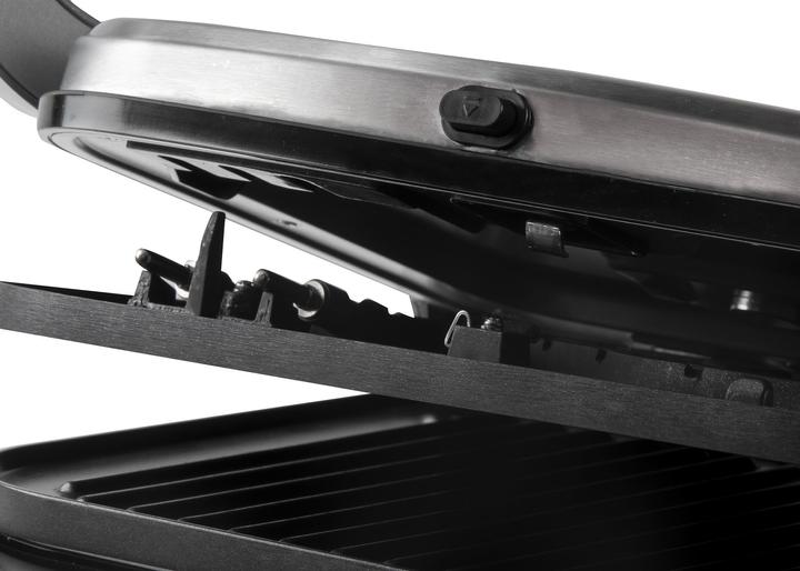 Actual product image Domo Genius Electric Contact Grill Non-stick Coating, with Display Stainless Steel, Black (EU plug)