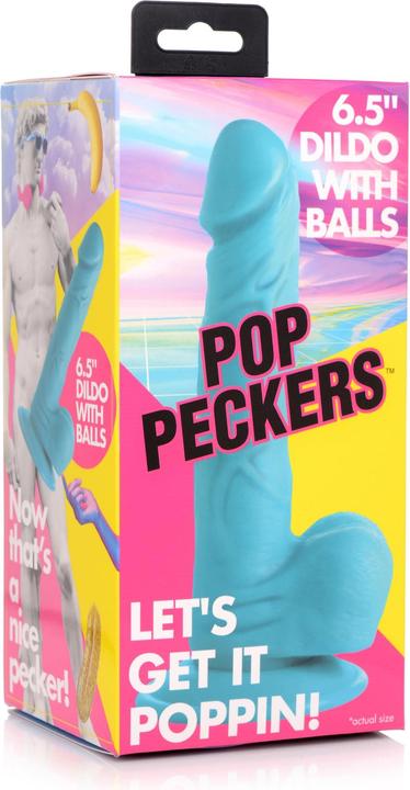 Image du produit Pop Peckers Poppin Dildo 16.5 cm - Blue