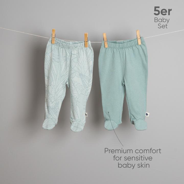 Actual product image TotsTale Premium 5-teiliges Babyset aus Bio-Baumwolle – für Neugeborene – Hose, Mütze, Body u.m. (50, 56, 62, 68)