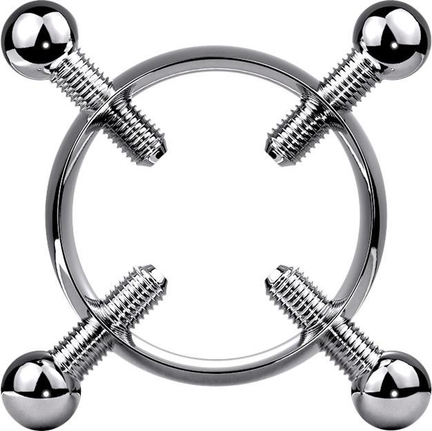 Produktbild Star Piercing Fake Brustwarze silber Nippelklemme mit vier Schrauben (ohne Messing, Chirurgenstahl 316L)