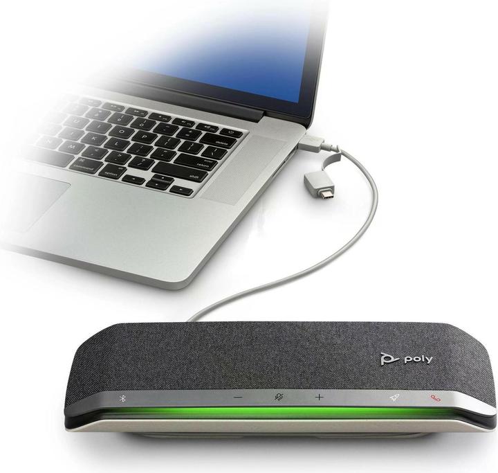 Image du produit Poly HP Sync 40+ Speakerphone, Mobile phone/PC, Black, Silver, 55 dB, 1.05 m, IP64, Touch