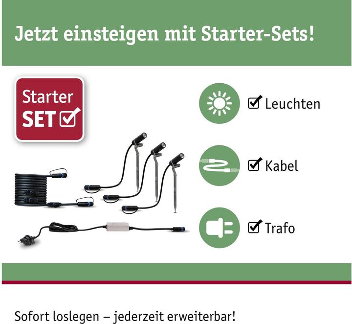 Image du produit Paulmann Kit de démarrage Outdoor Plug & Shine Plantini (200 lm, IP65)