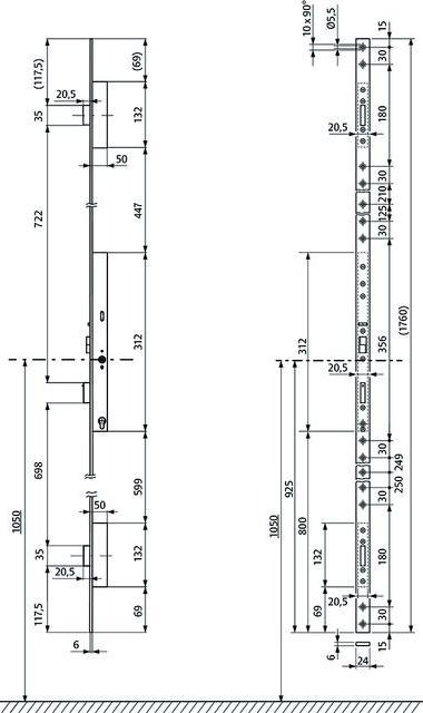 Produktbild effeff Mehrfachverriegelung 319NB mechanisch
