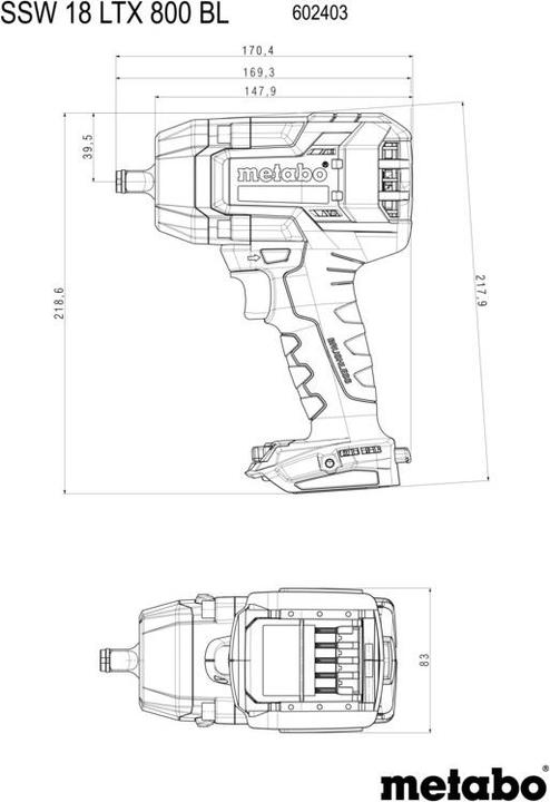 Produktbild Metabo SSW 18 LTX 800 BL (Akkubetrieb)