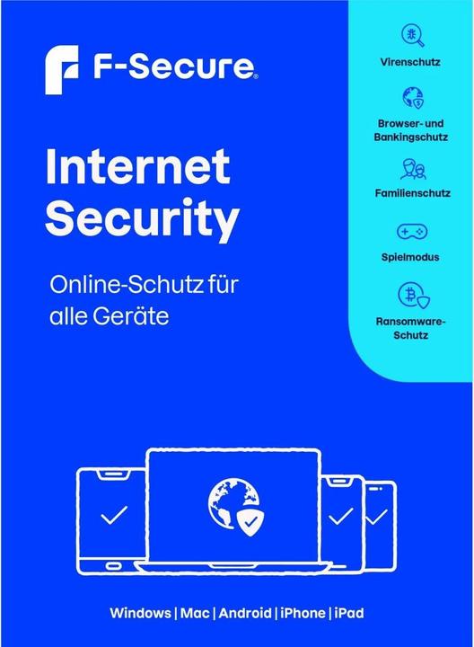 Image du produit F-Secure Internet Security pour tous les appareils (anciennement SAFE) 2 ans/3 appareils Télécharger (2 Utilisateur, 3 Périphériques/Utilisateurs, 24 mois)