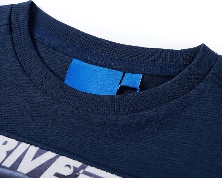 Immagine prodotto VidaXL Camicia a maniche lunghe per bambini blu navy melange 140,Materiale: 100 (140)
