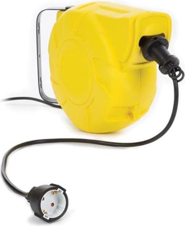 Velleman AUTO-REWIND CABLE REEL - WALL MOUNT - 13+2 m - SCHUKO (13 m, 3.15 mm²)