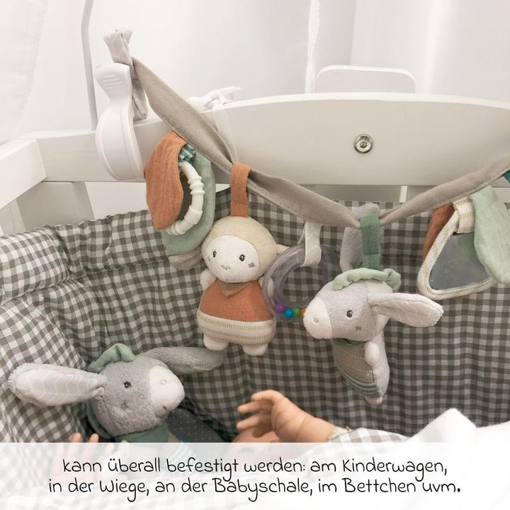 Image du produit Fehn Kinderwagenketten Kinderwagenkette mit Rassel & Quietsche - Esel & Schaf