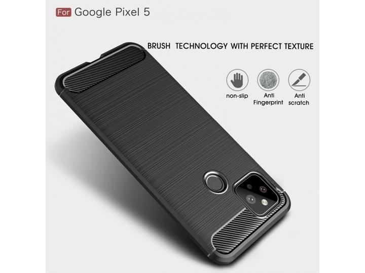 Produktbild Screenguard Google Pixel 5 Hülle Carbon Brushed Soft TPU (Google Pixel 5)