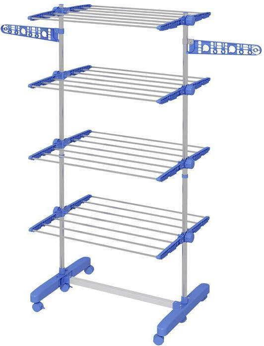 Swisshandel24 Support à linge avec roulettes Tour de séchage, support de séchage avec aile pliante, tour de (0.65 m)