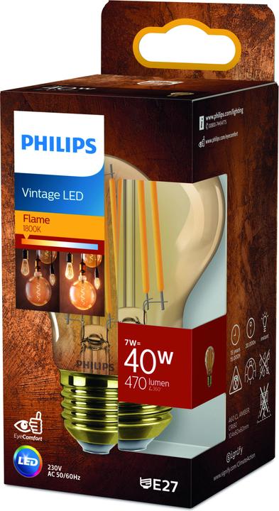 Actual product image Philips Classic (E27, 7 W, 470 lm, 1 x, E)