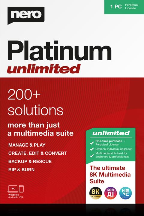 Nero Platinum Unlimited (1 User, 1 Devices/Users, unlimited)