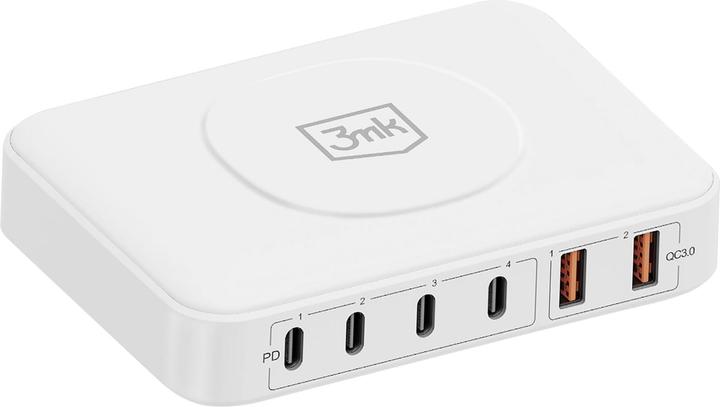 3MK Hyper Charger PowerMax 100W 4xUSB-C + 2xUSB-A stacja ładująca z ład. indukcyjną QC+PD (100 W)