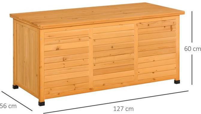 Produktbild Swisshandel24 Gartenbox, Kissenbox, Aufbewahrungsbox, Gartentruhe, wetterbeständig, Massivholz, 127x56x60cm Gelb
