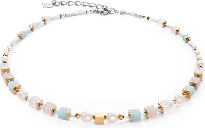Coeur de Lion Classic Romantic Cubes & Pearls Bicolor (Edelstahl, 42.5 cm)