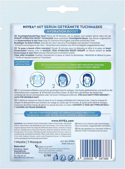 Actual product image NIVEA Hydration Boost Cloth Mask Btl (204 ml)