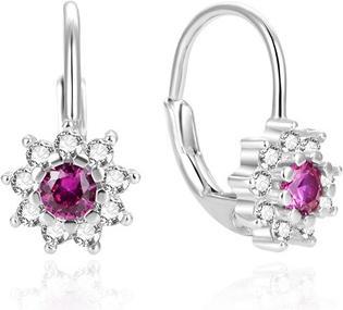 Beneto Glittering silver earrings with zircons AGUC1268DL (L)