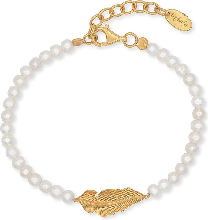 Immagine prodotto Engelsrufer Bracciale Glory Feather Oro (21 cm, Argento 925, Perle)