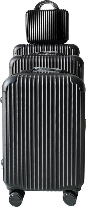 NTK-Collection Hartschalenkoffer 4er-Set Frenzi Schwarz (115 l, Handgepäck (bis 50l), M (50 - 90l), L (90 - 115l))