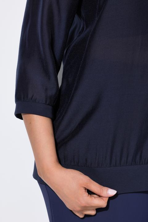 Produktbild Ulla Popken Blouson, leicht transparent, V-Ausschnitt, 3/4-Arm (62)
