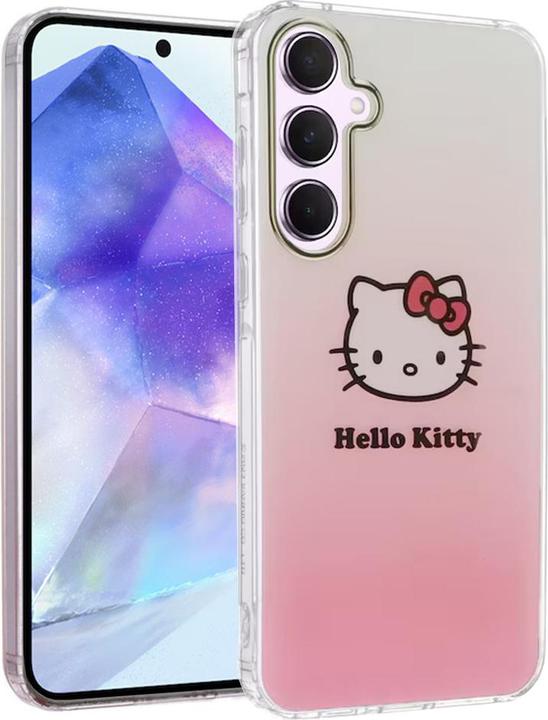 Actual product image Hello Kitty HKHCSA55HDGKEP A55 A556 różowy/pink hardcase IML Gradient Electrop Kitty Head (Samsung Galaxy A55)