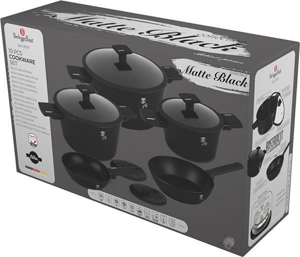 Produktbild BerlingerHaus Haus 10-teiliges Kochgeschirr Set Matte Black Collection (Kochtopf, Aluminium)
