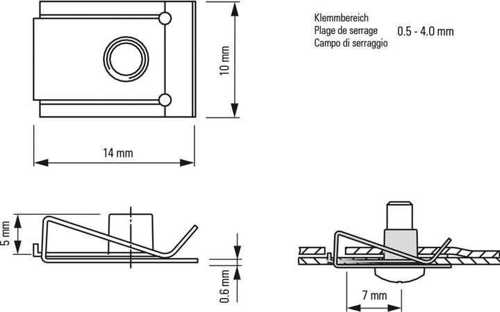 Image du produit Werkstarck Écrous en tôle avec filetage métrique (M4)