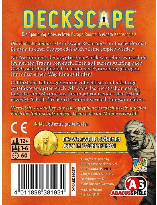 Actual product image Abacus Deckscape The Curse of the Sphinx (German)