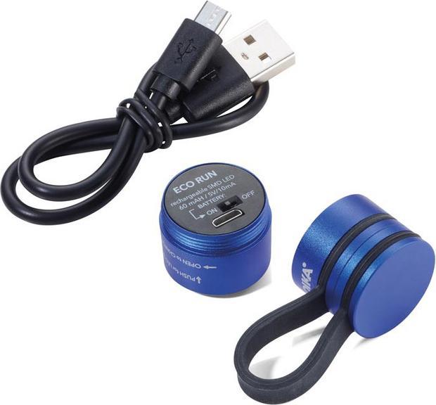 Produktbild Troika ECO RUN Taschenlampe mit LED-Licht, 3 Leuchtfunktionen, inkl. Ladekabel, blau (3.60 cm)