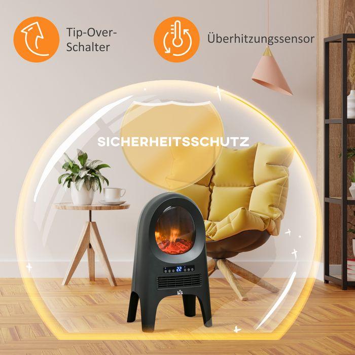Produktbild Swisshandel24 3 Modi Keramik Heizlüfter mit Timer 2000 W Elektroheizung mit LED-Flammen und Überhitzungs- und Kipp (2000 W)