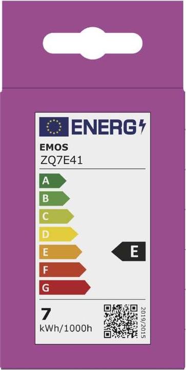 Energie-Label Emos LED Lampe Classic R63 / E27 / 7 W (60 W) / 806 lm / Warmweiss (E27, 7 W, 806 lm, 1 x, E)