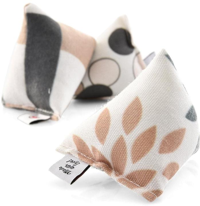 Produktbild CanadianCat Katzenminze-Spielzeug Mini-Pyramiden, 3er Set, Beige (Ballspielzeug Katze)