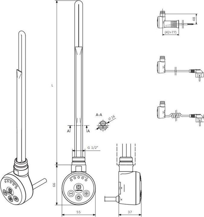 Produktbild Terma Electric Heating Element Meg 300w Black
