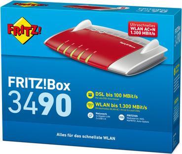 Image du produit AVM FRITZ!Box 3490 - modem VDSL et ADSL/ADSL2+ intégré - double WLAN AC + N 1.300MBit/s (5GHz) +...