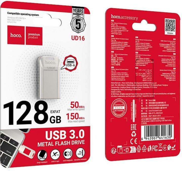 Produktbild Hoco Memory cards pendrive USB A + USB C UD16 128GB USB3.0 (128 GB, USB-A)
